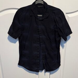Calvin Klein Jeans Men's Short-Sleeve Black Button-Up Shirt